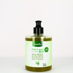 Savon Liquide flacon pompe Alep 40% baies de laurier ultra doux NataVéa VIBRA - 500 ml - NataVéa