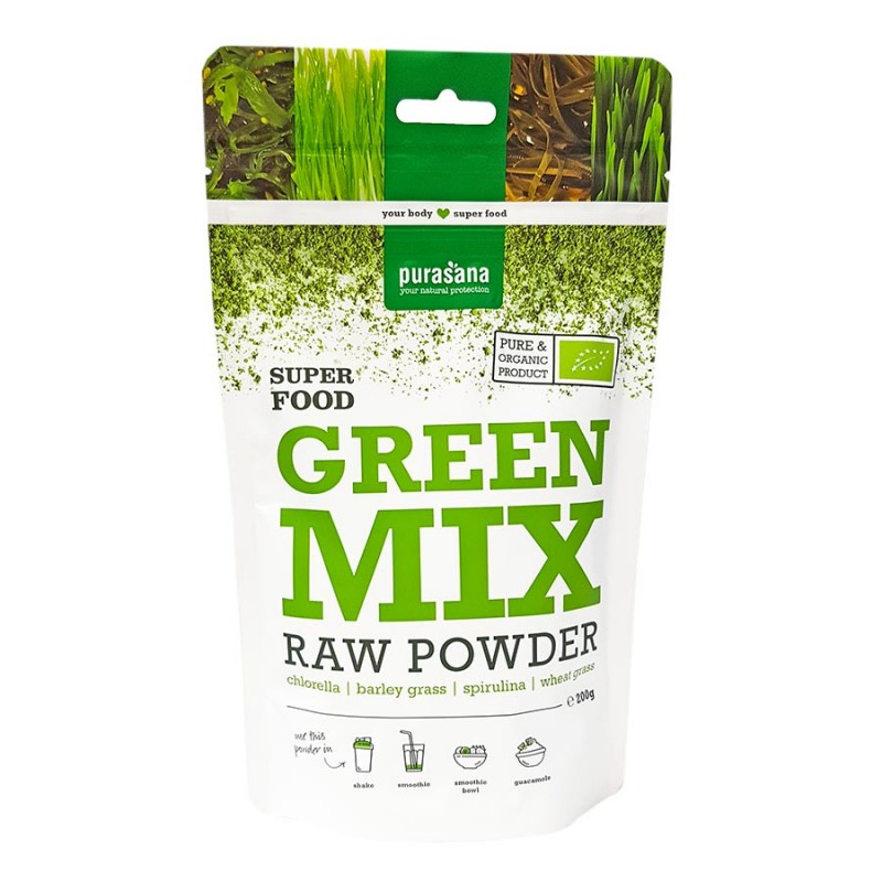 Green Mix Raw Powder - 200g - Purasana