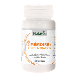 Mémoire + Concentration - 60 gélules - NataVéa