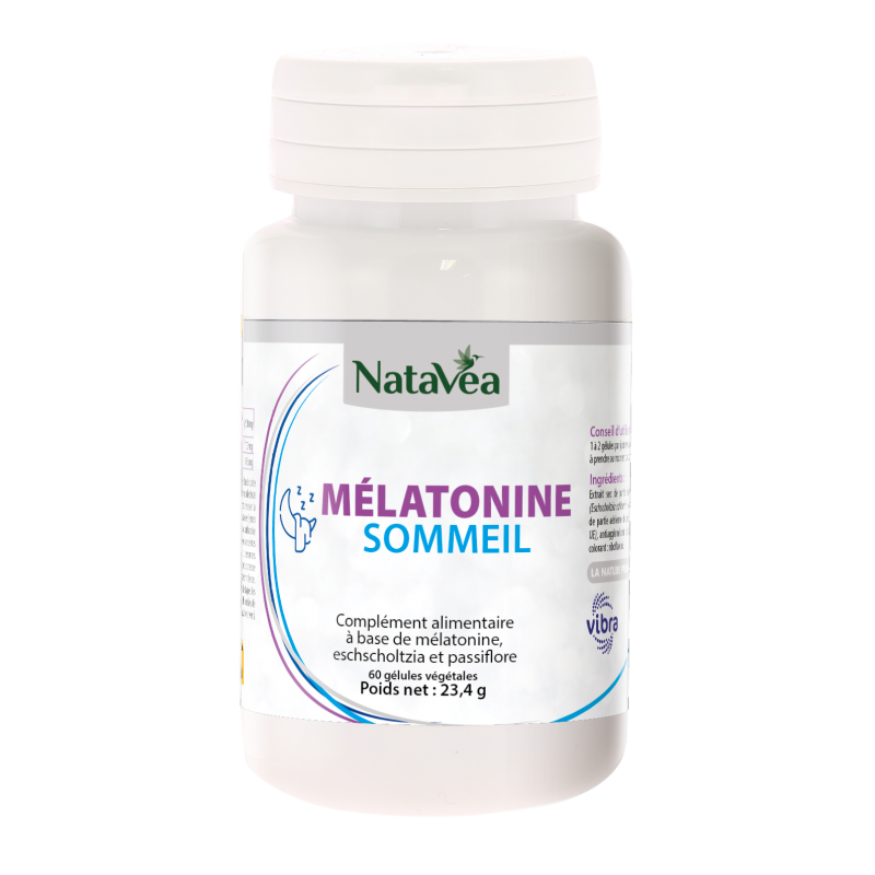 Mélatonine Sommeil - 60 gélules végétales - NataVéa