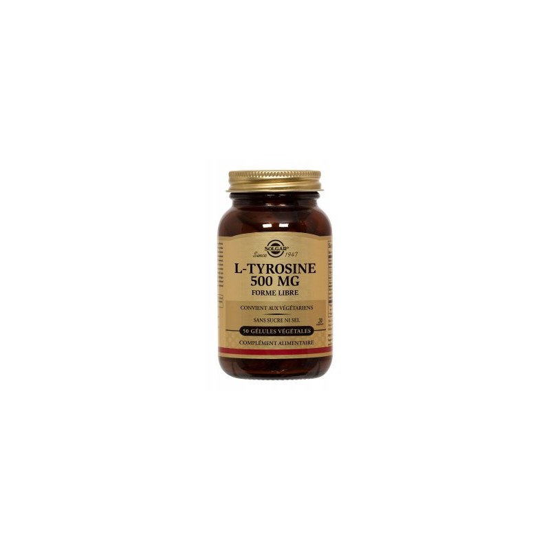 L-Tyrosine 500mg - 50 gélules - Solgar L-Tyrosine 500mg - 50 gélules - Solgar