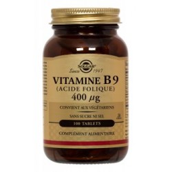 Vitamine B9 (acide folique) - 100 comprimés - Solgar