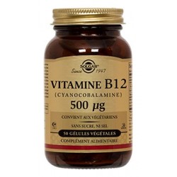 Vitamine B12 (Cyanocobalamine) - 50 Gélules - Solgar