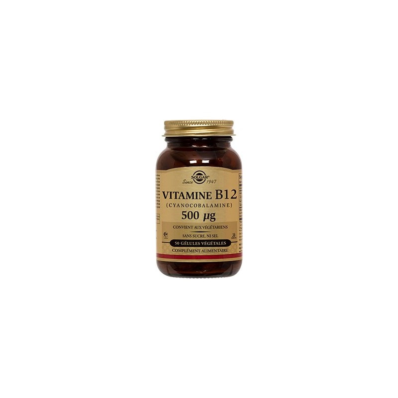 Vitamine B12 (Cyanocobalamine) - 50 Gélules - Solgar