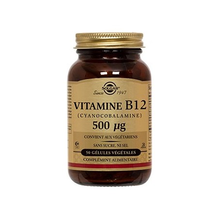 Vitamine B12 (Cyanocobalamine) - 50 Gélules - Solgar
