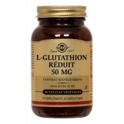 L-Glutathion Réduit 50 Mg - 30 Gélules Végétales - Solgar