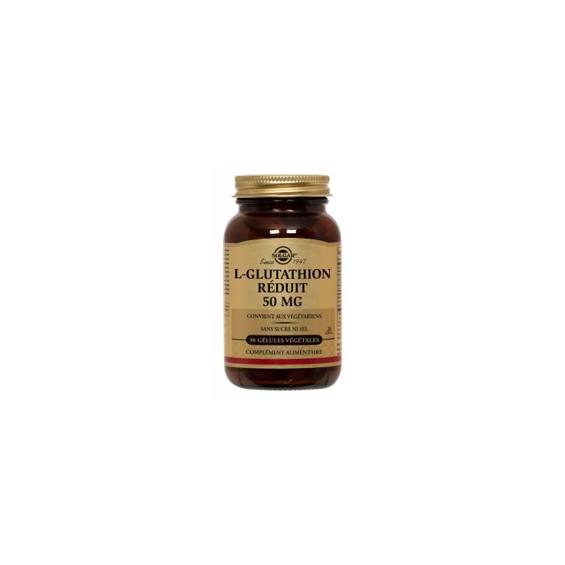 L-Glutathion Réduit 50 Mg - 30 Gélules Végétales - Solgar L-Glutathion Réduit 50 Mg - 30 Gélules Végétales - Solgar