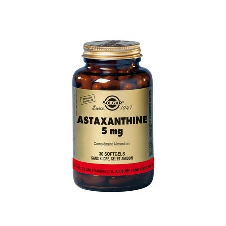 Astaxanthine 5 mg Antioxydant Soleil Vue - Solgar
