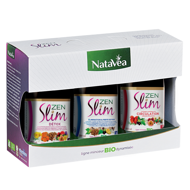 Zen&Slim Pack Minceur  Trio Détox+Elimination+Circulation - 3 Flacons de 250 ml - NataVéa