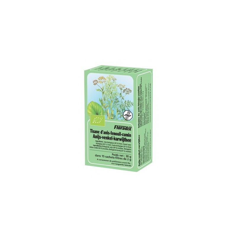 Tisane Anis Fenouil Cumin Bio - 15 Sachets - Salus Tisane Anis Fenouil Cumin Bio - 15 Sachets - Salus