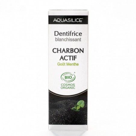 Dentifrice Blanchissant au Charbon Actif goût menthe - 50 ml - Aquasilice