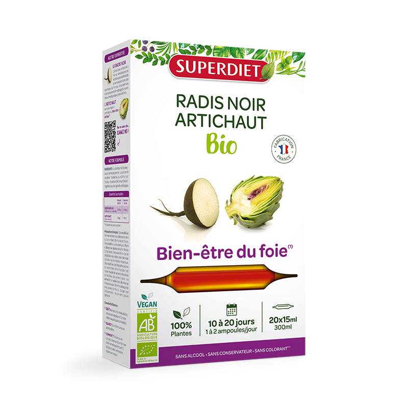 Radis Noir Artichaut Bio - 20 Ampoules de 15ml - Superdiet