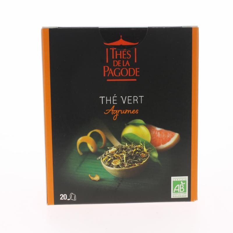 Thé Vert aux Agrumes - 20 Sachets - Thé de la Pagode Thé Vert aux Agrumes - 20 Sachets - Thé de la Pagode