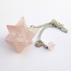 Pendule Merkaba QUARTZ ROSE