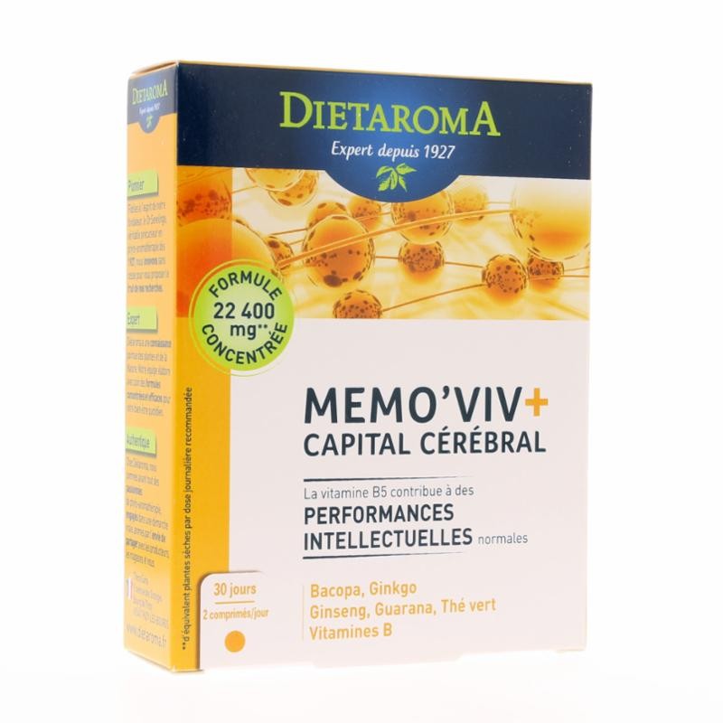 Memo'viv + Capital mémoire - 60 Comprimés - Dietaroma