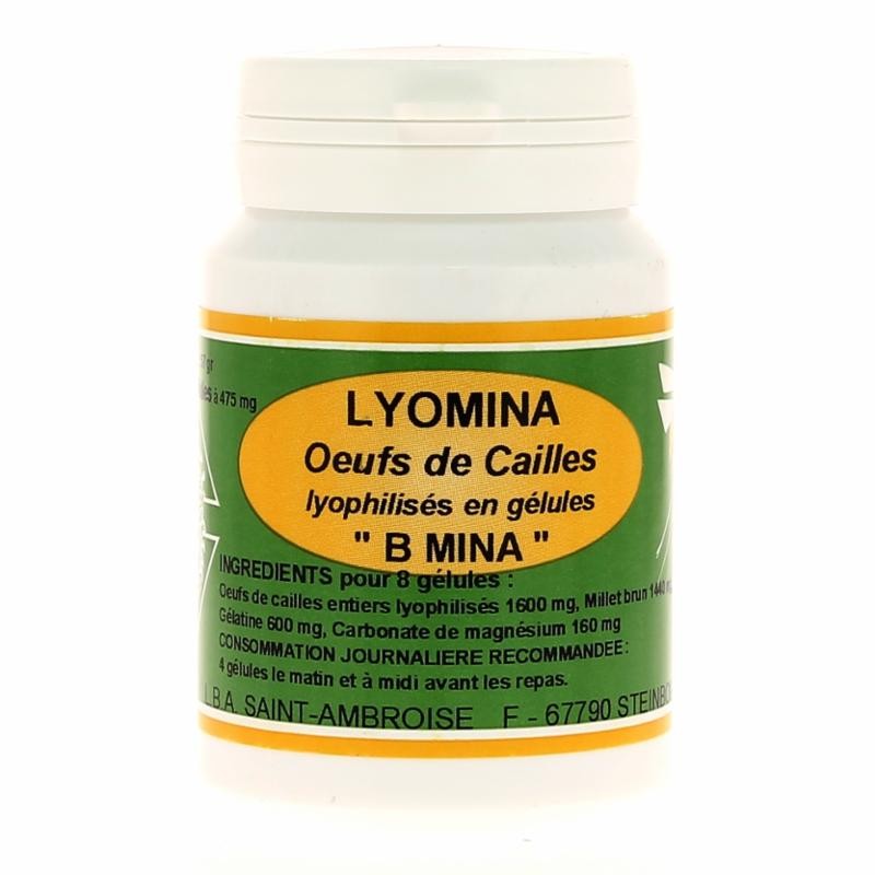 Oeuf de cailles Lyomina B Mina - 120 Gélules - Saint Ambroise Oeuf de cailles Lyomina B Mina - 120 Gélules - Saint Ambroise