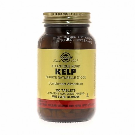 Kelp Source Naturelle d'Iode - 250 Tablets - Solgar