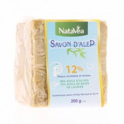 Savon Alep 12% de baies de laurier - 300 g - Natavéa