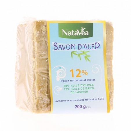 Savon Alep 12% de baies de laurier - 300 g - Natavéa