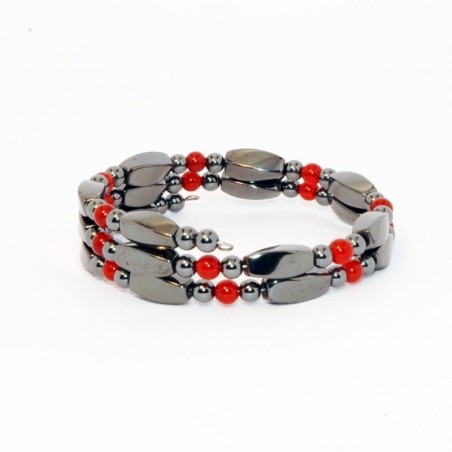 Bracelet Grenade/Hématite - Magnétique Vibration