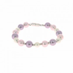 Bracelet Perles Rose/parme...