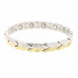 Bracelet acier Tresse dorée...